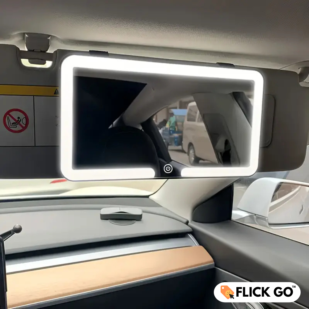 Espejo de maquillaje LED para coche