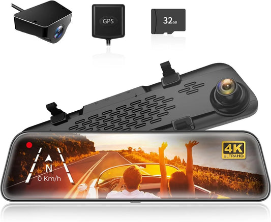 RETROVISOR INTELIGENTE CON CAMARAS FRONTAL Y TRASERA 4K